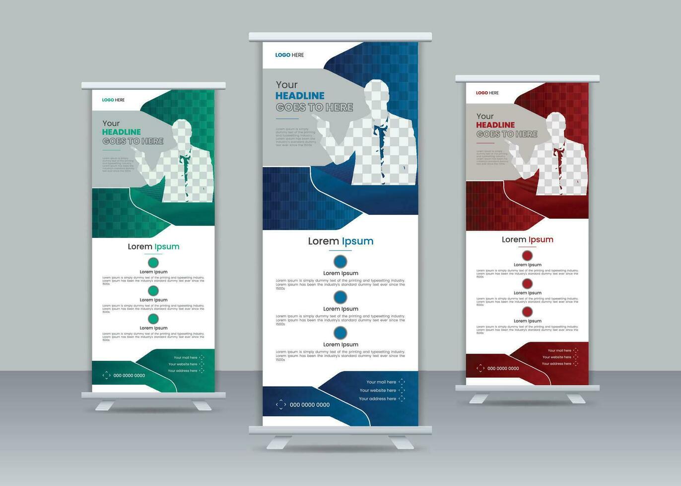 Modern Creative X Banner or Rollup Banner Design Template Premium Vector. vector