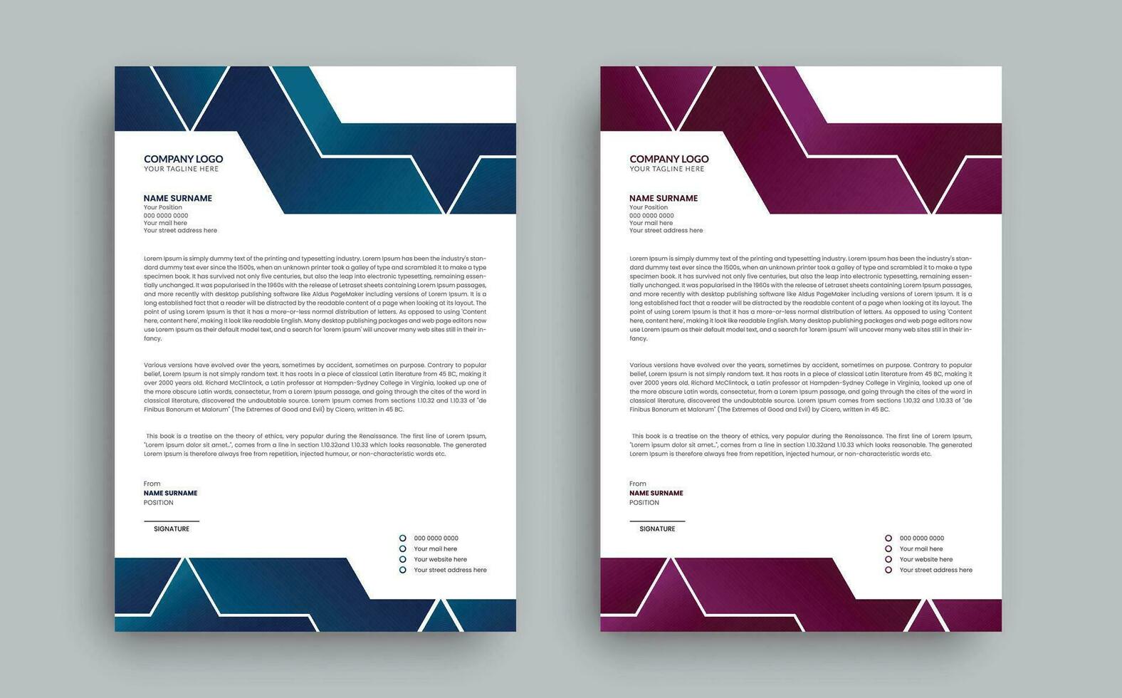 modern letterhead design template free vector. vector