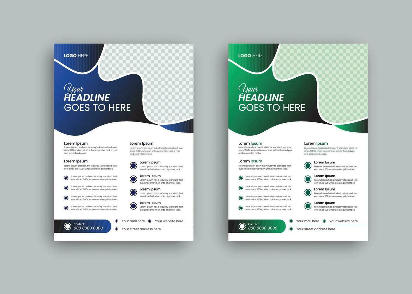 Modern minimalist leaflet set free vector