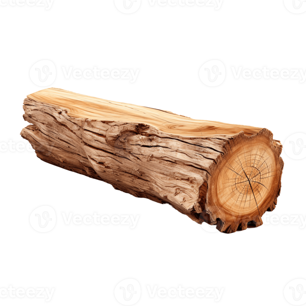 ai generative Wood log isolated on transparent background png