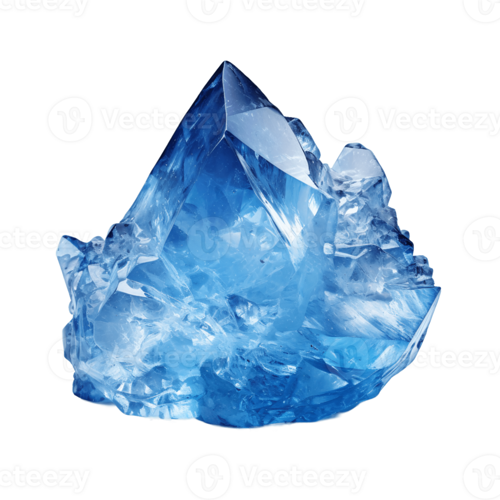 ai generative Blue crystal isolated on transparent background png