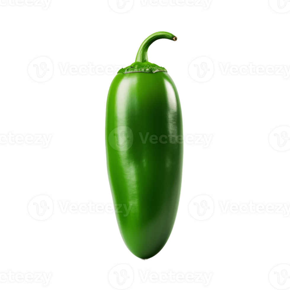 ai generative Green jalapeno pepper isolated on transparent background png