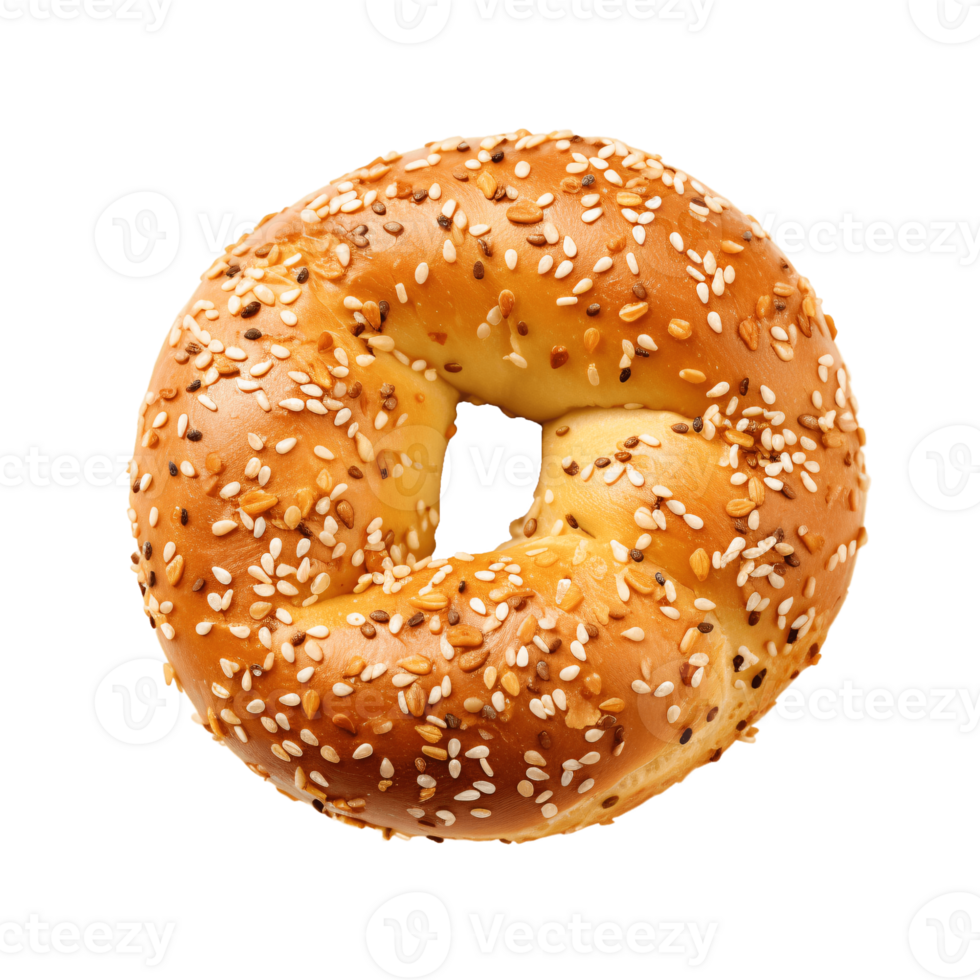 ai generative Bagel isolated on transparent background png