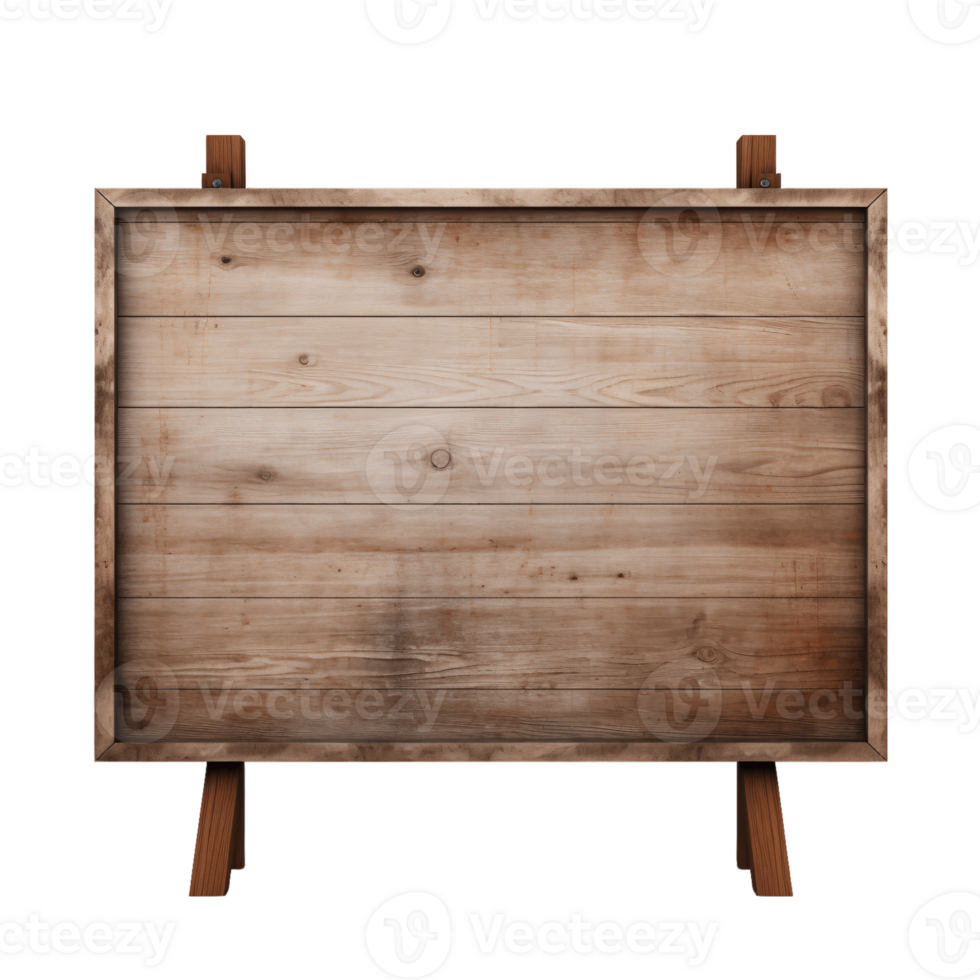 ai generative Wooden billboard isolated on transparent background. png