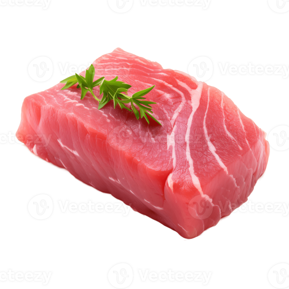 ai generative Raw tuna steak isolated on transparent background png