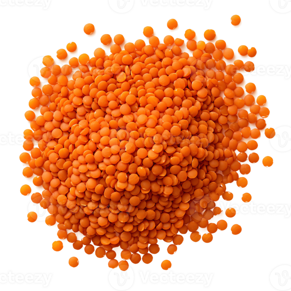 ai generative Red lentils isolated on transparent background png