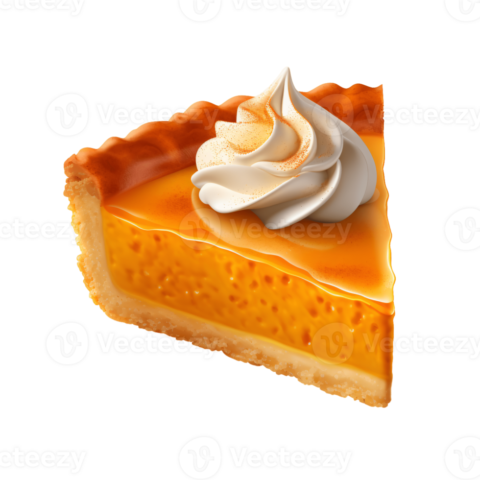 ai generative Slice of pumpkin pie isolated on transparent background png