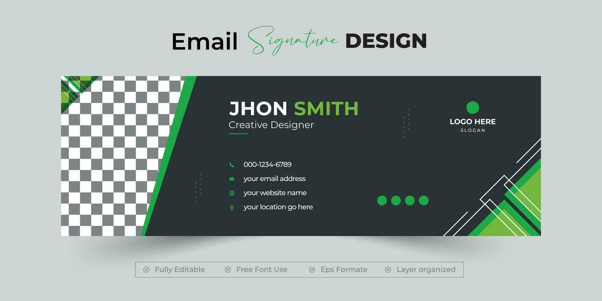 Simple email signature or email banner template vector