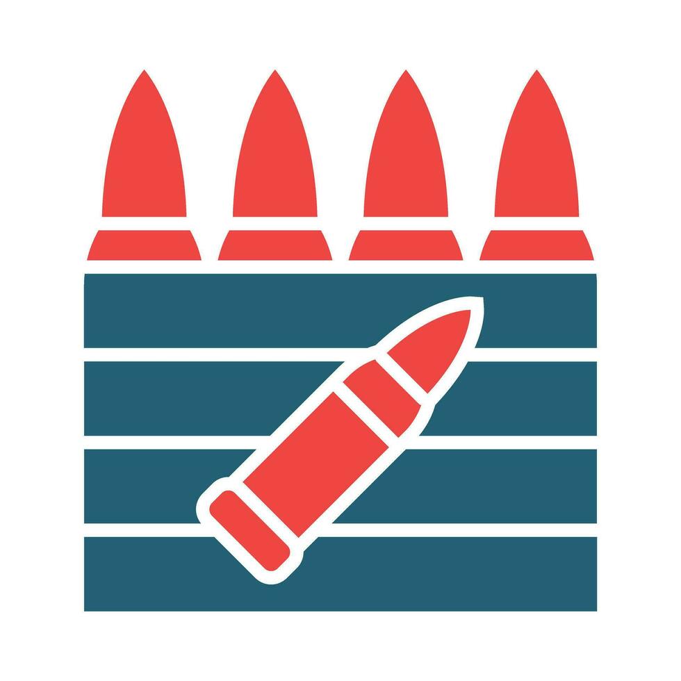 Ammunition Vector Glyph Two Color Icon For Personal And Commercial Use.