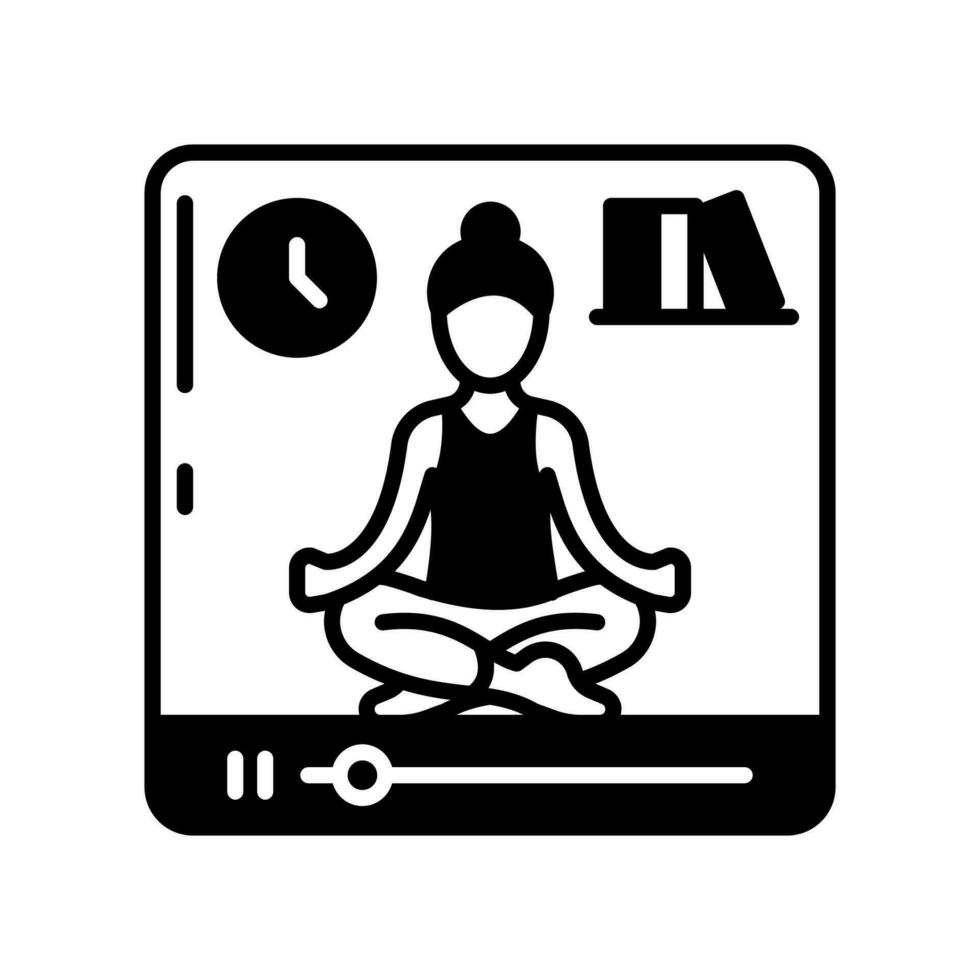 yoga vídeo icono en vector. ilustración vector