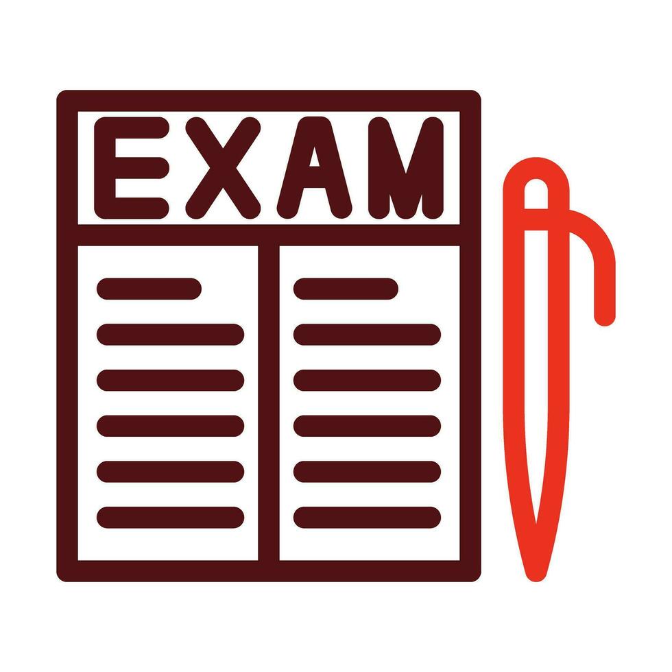 Exam Vector Thick Line Two Color Icons For Personal And Commercial Use.