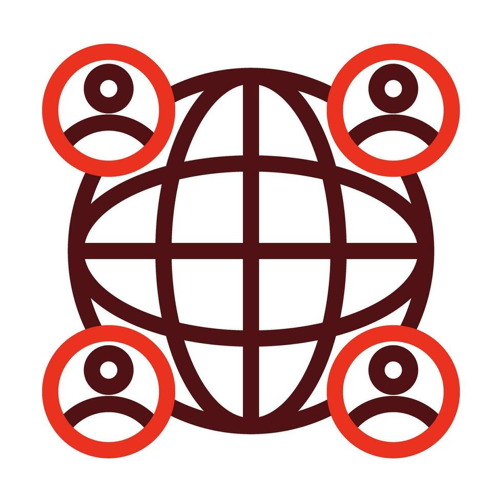 Worldwide Vector Thick Line Two Color Icons For Personal And Commercial Use.