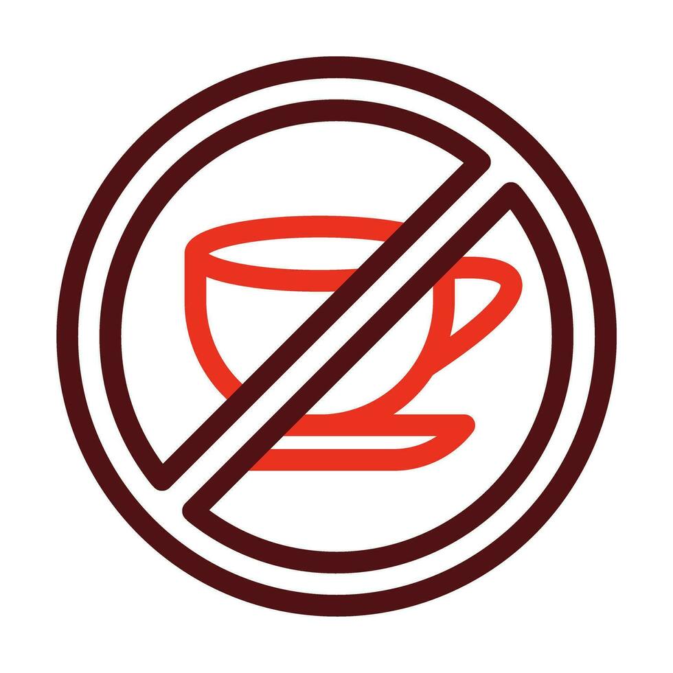 No Caffeine Vector Thick Line Two Color Icons For Personal And Commercial Use.