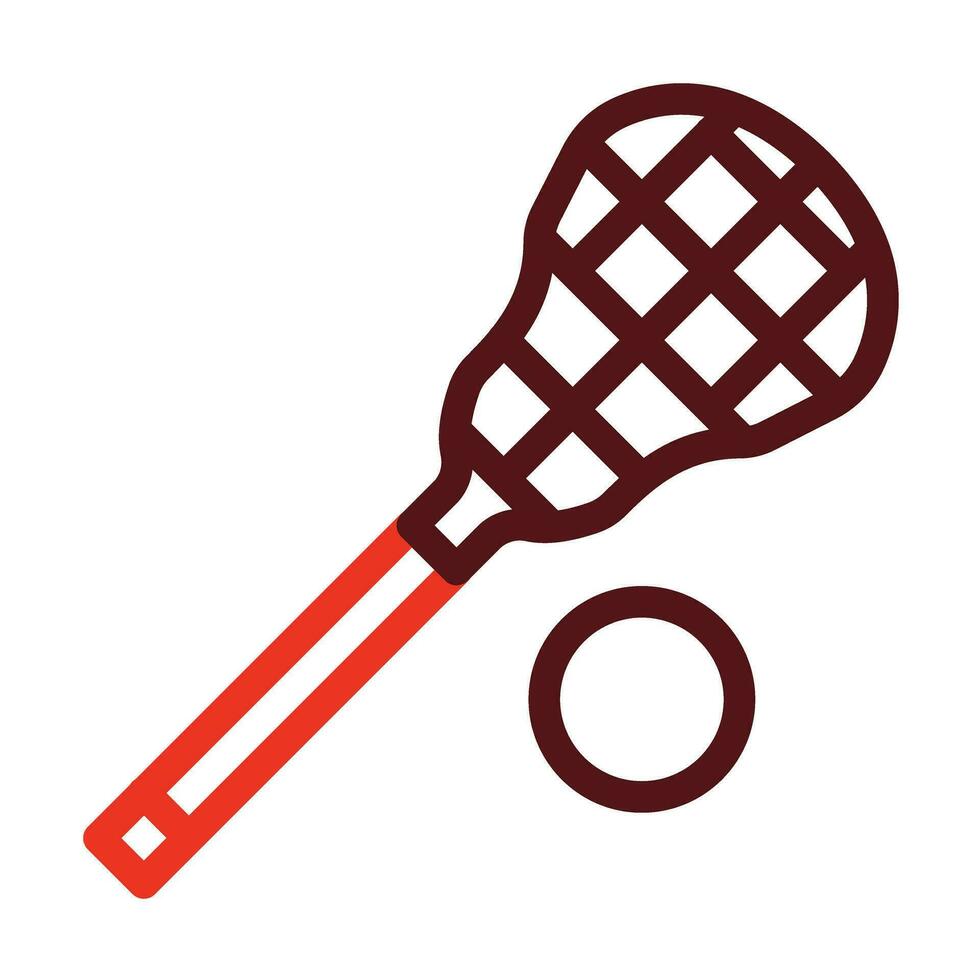 Lacrosse Vector Thick Line Two Color Icons For Personal And Commercial Use.