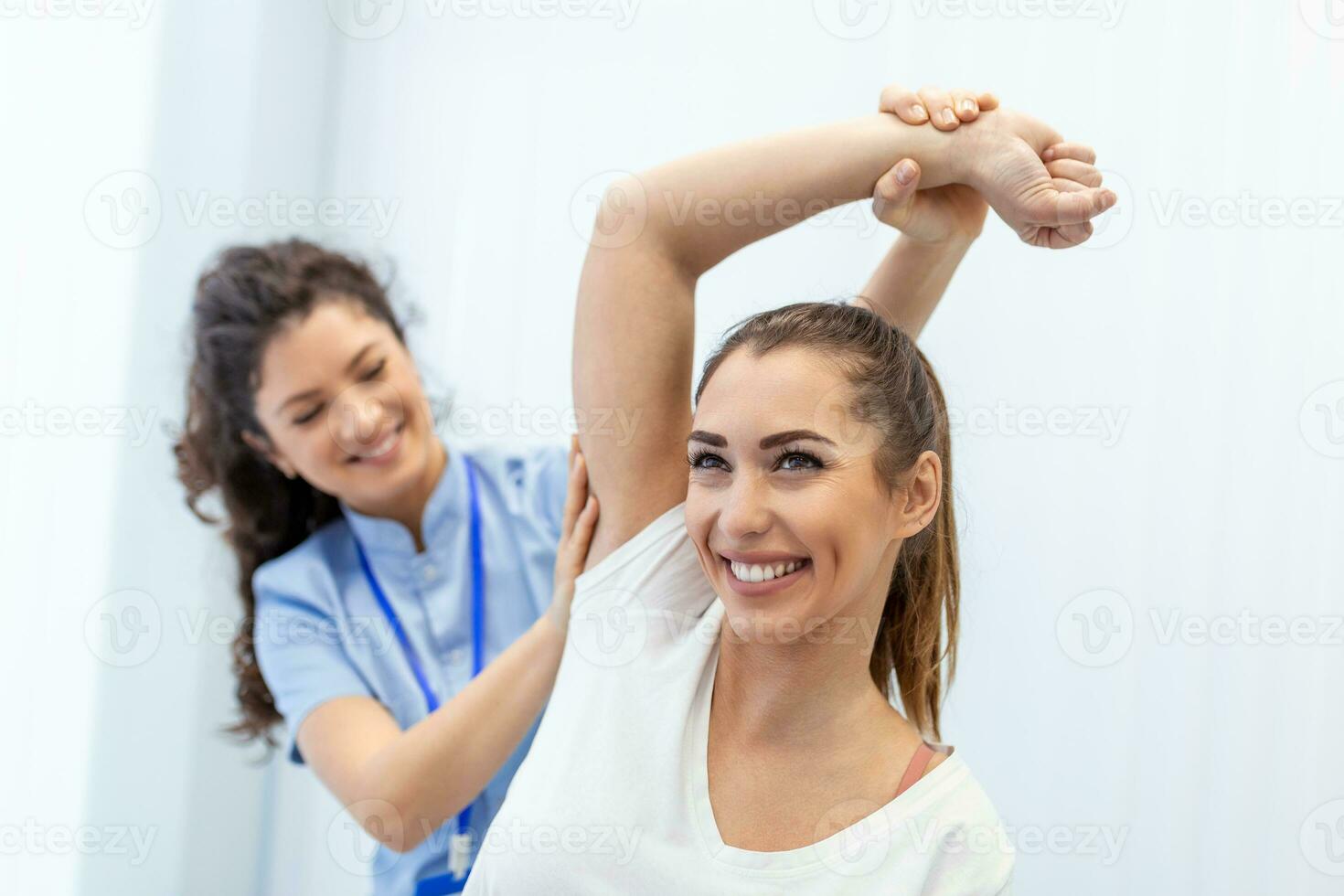 Professional therapists is stretching muscles, patients with abnormal muscular symptoms, physical rehabilitation therapies and treatment of physiological disorders by physiotherapists concept. photo