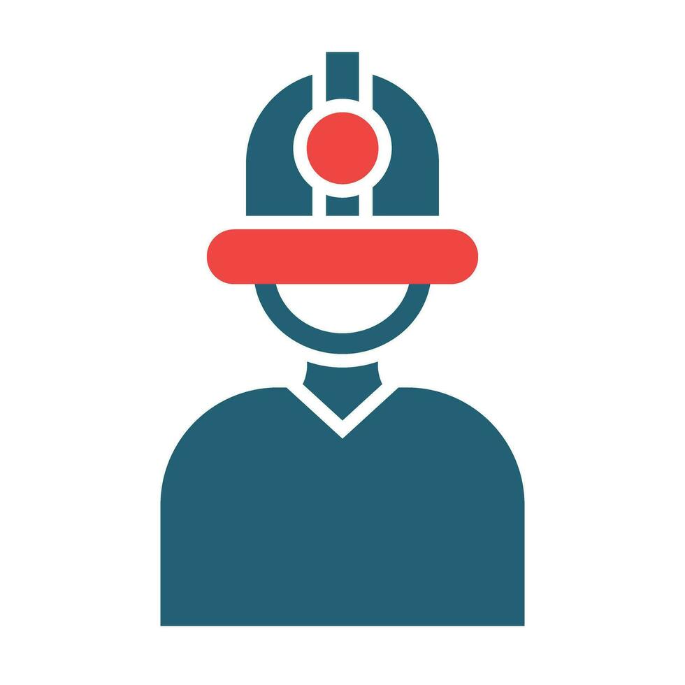 Firefighter Vector Glyph Two Color Icon For Personal And Commercial Use.