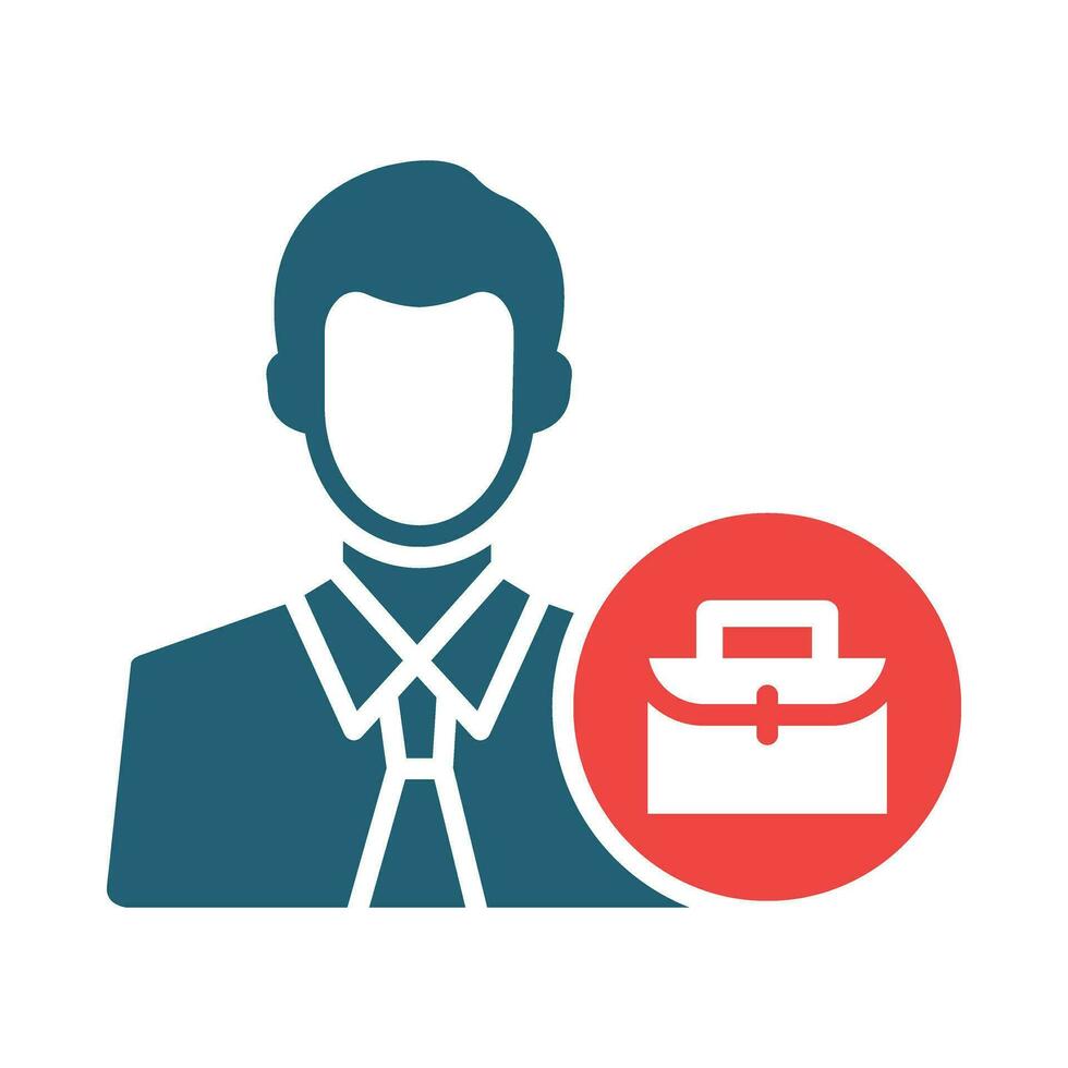 Entrepreneur Vector Glyph Two Color Icon For Personal And Commercial Use.