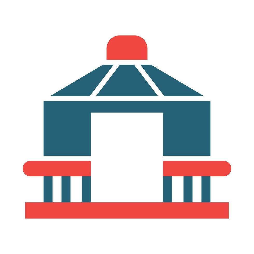 Gazebo Vector Glyph Two Color Icon For Personal And Commercial Use.
