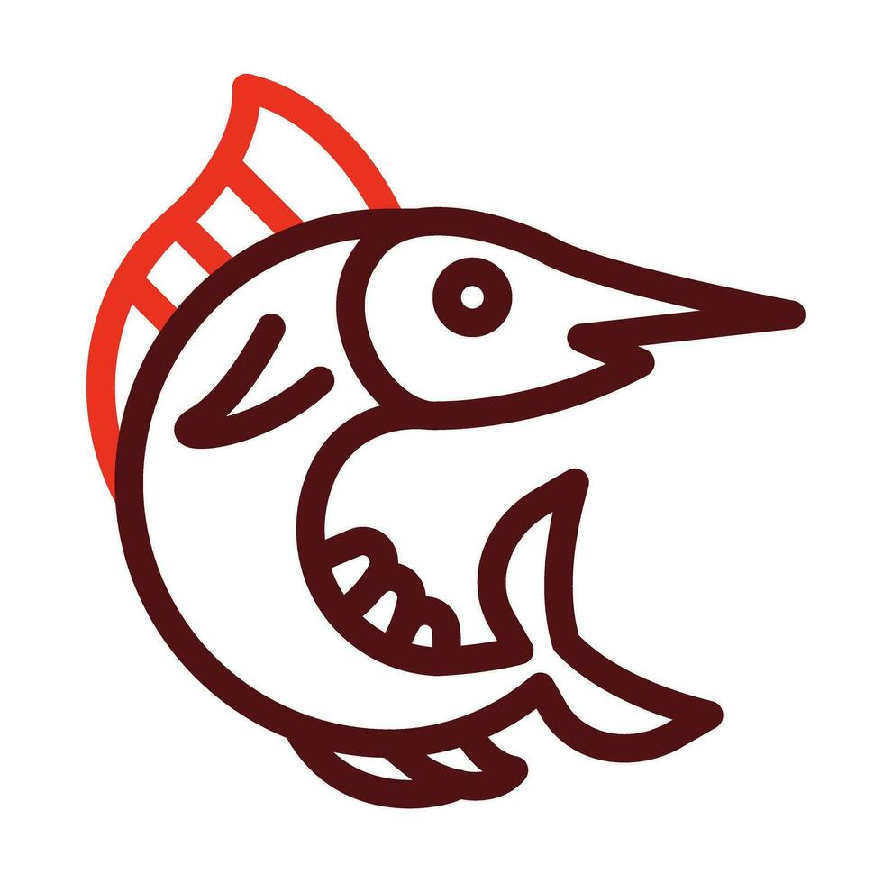Marlin Vector Thick Line Two Color Icons For Personal And Commercial Use.