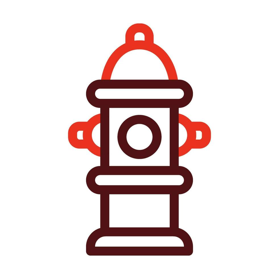 Hydrant Vector Thick Line Two Color Icons For Personal And Commercial Use.