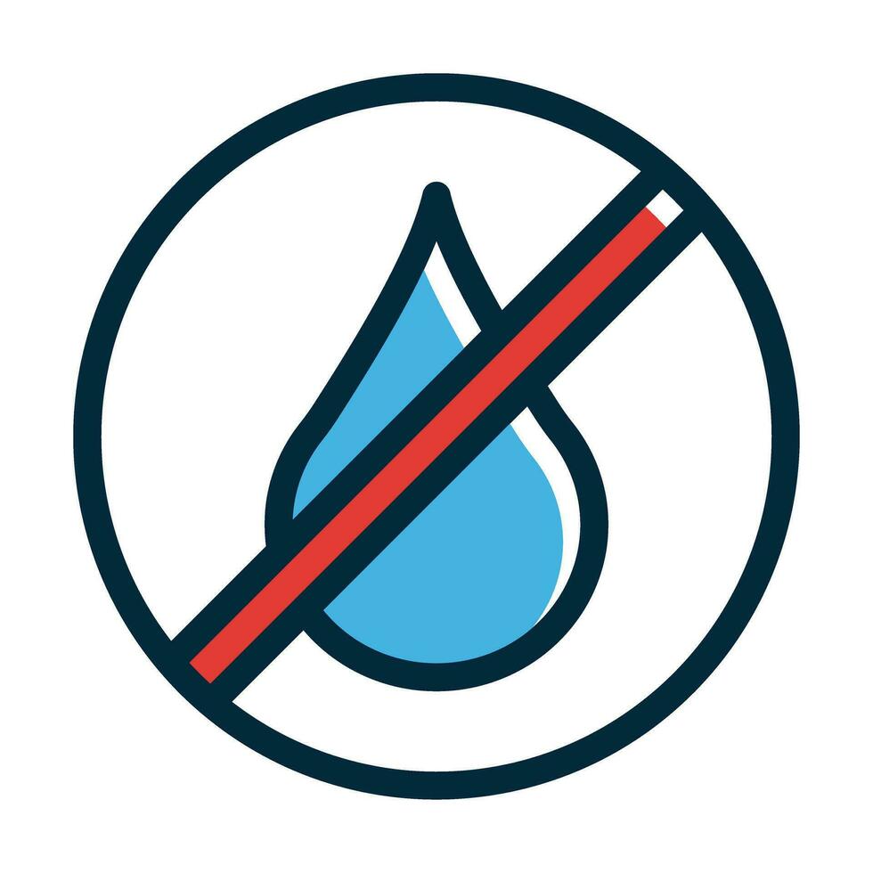 No Water Vector Thick Line Filled Dark Colors Icons For Personal And Commercial Use.