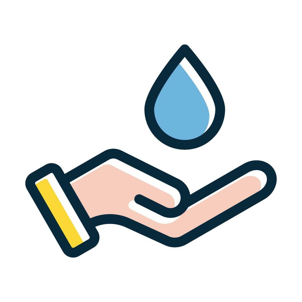 Save Water Vector Thick Line Filled Dark Colors Icons For Personal And Commercial Use.
