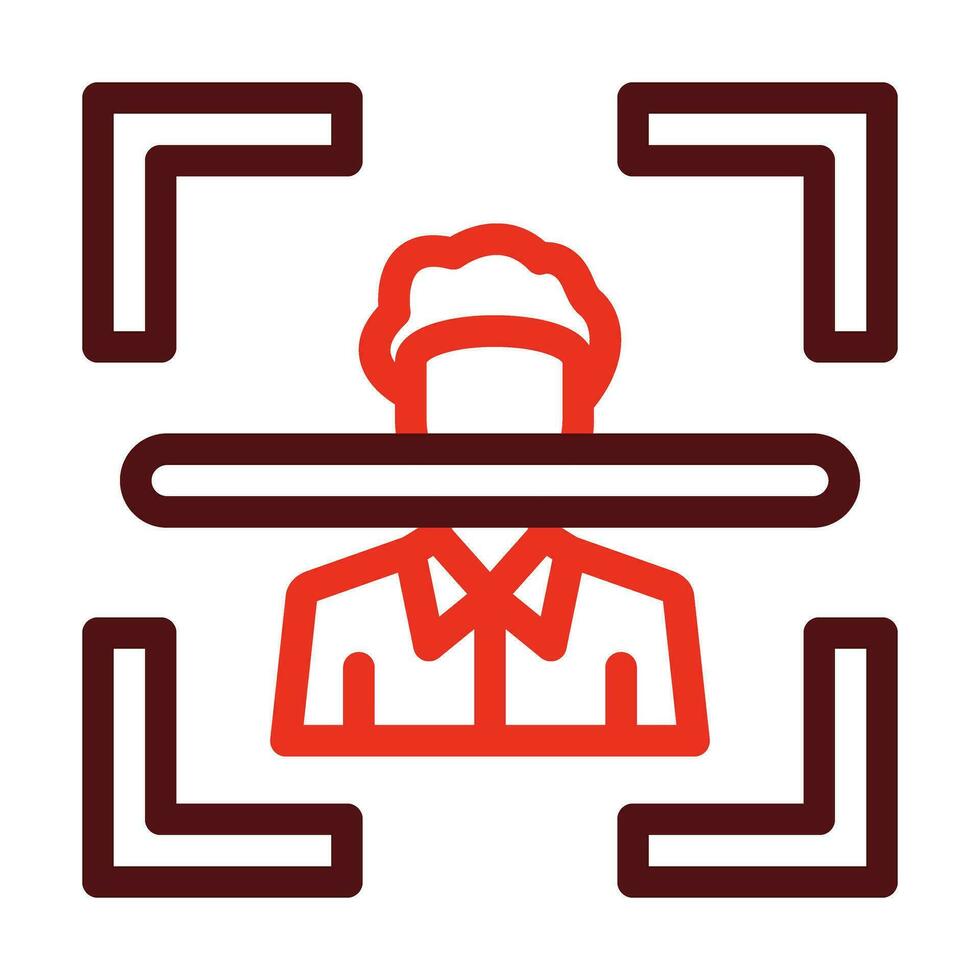 Face Scan Vector Thick Line Two Color Icons For Personal And Commercial Use.