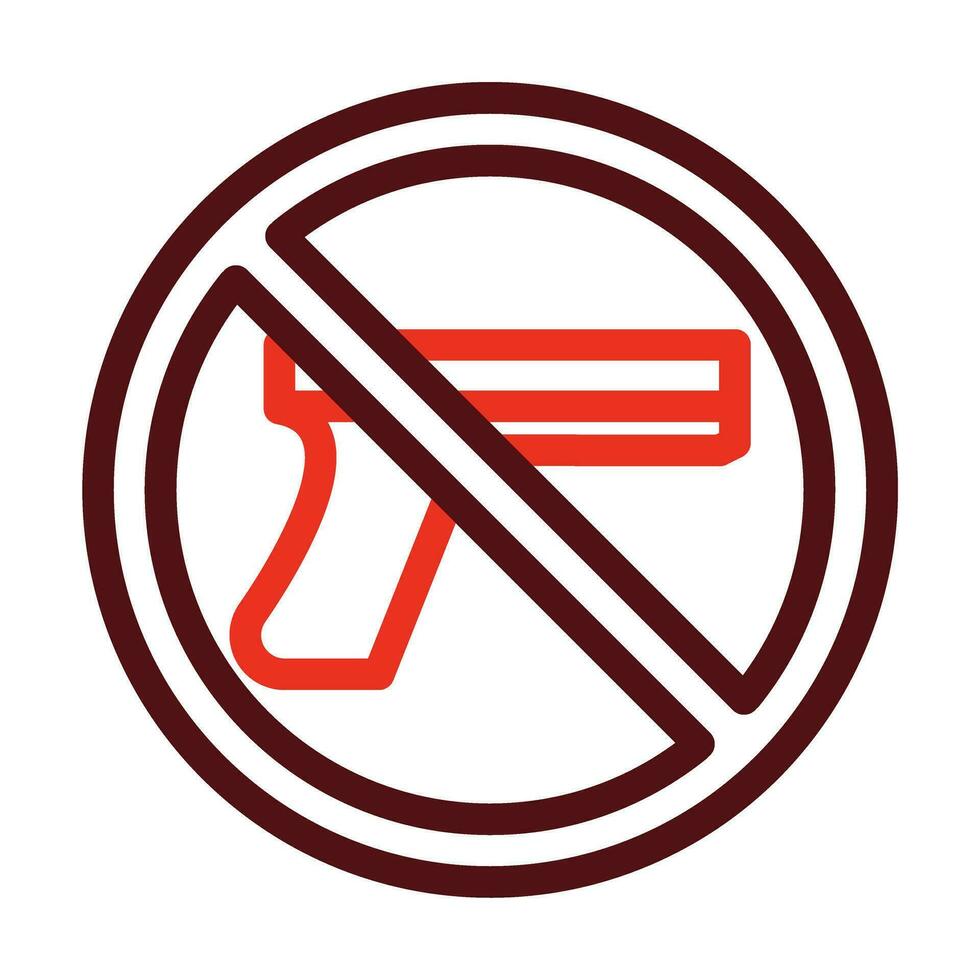 No Weapon Vector Thick Line Two Color Icons For Personal And Commercial Use.