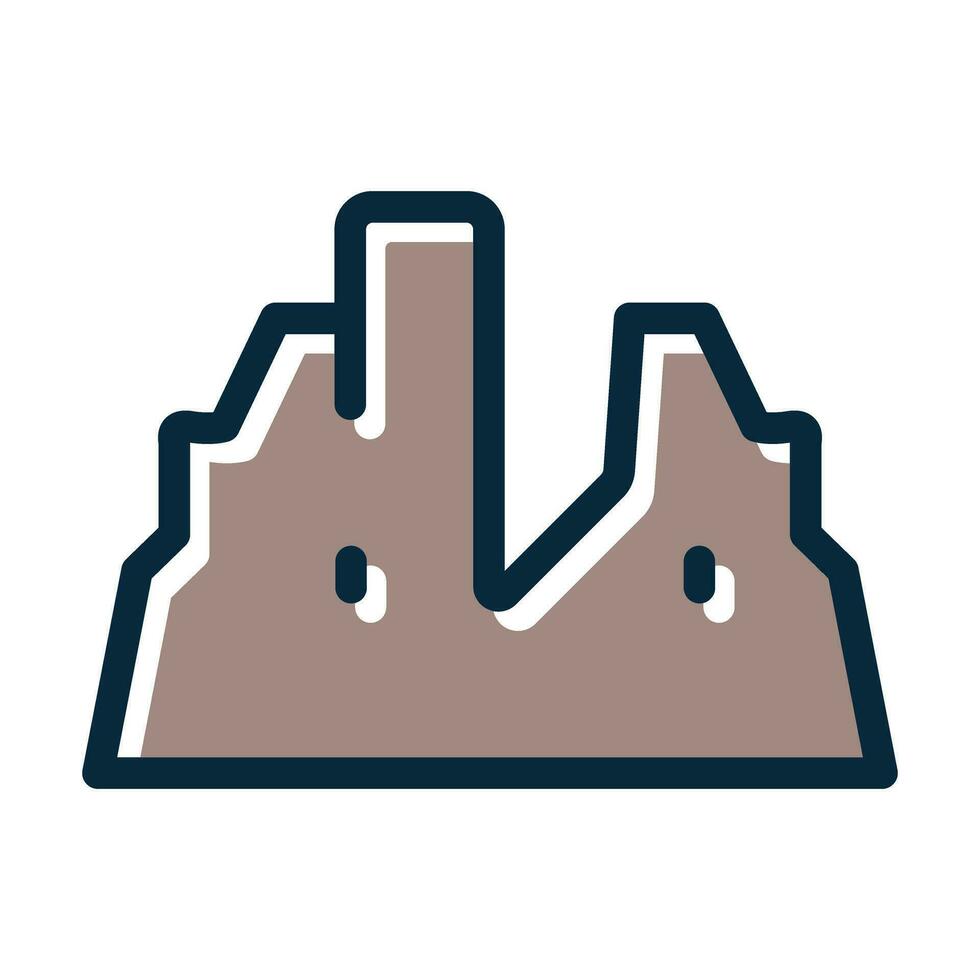Canyon Vector Thick Line Filled Dark Colors Icons For Personal And Commercial Use.