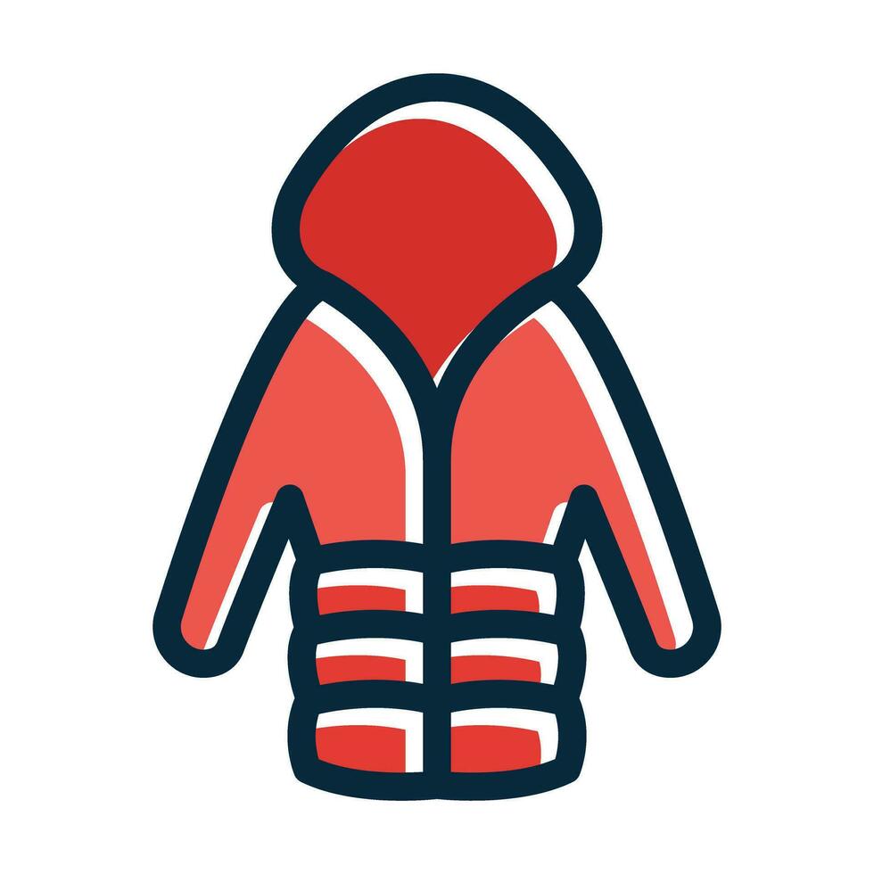 Rain Coat Vector Thick Line Filled Dark Colors Icons For Personal And Commercial Use.