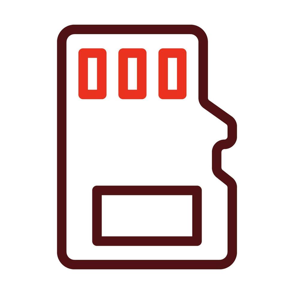 Sd Card Vector Thick Line Two Color Icons For Personal And Commercial Use.
