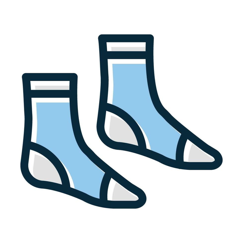 Pair of Socks Vector Thick Line Filled Dark Colors Icons For Personal And Commercial Use.