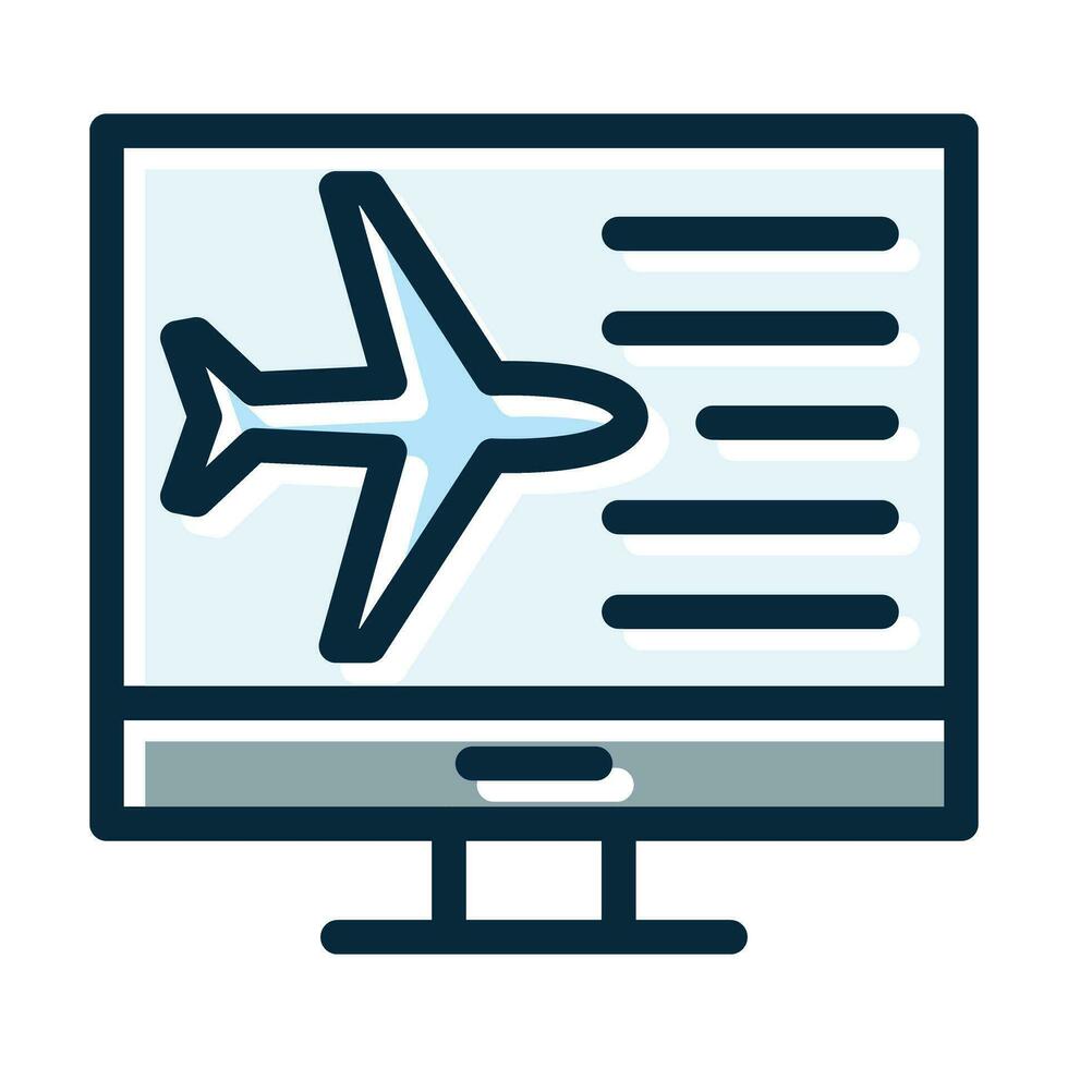 Flight Info Vector Thick Line Filled Dark Colors Icons For Personal And Commercial Use.