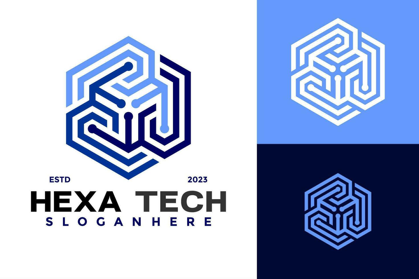 hexágono tecnología moderno logo diseño vector símbolo icono ilustración