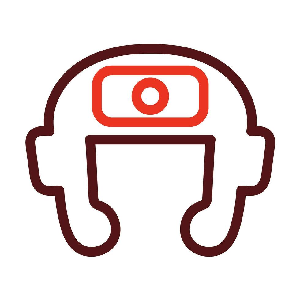 Boxing Helmet Vector Thick Line Two Color Icons For Personal And Commercial Use.