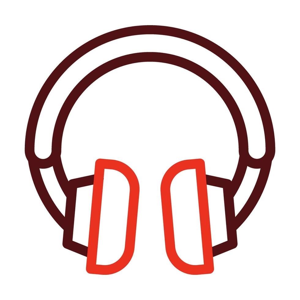 Headset Vector Thick Line Two Color Icons For Personal And Commercial Use.