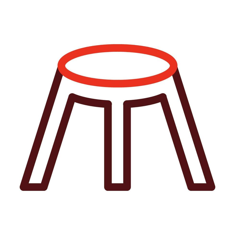 Bar Stool Vector Thick Line Two Color Icons For Personal And Commercial Use.