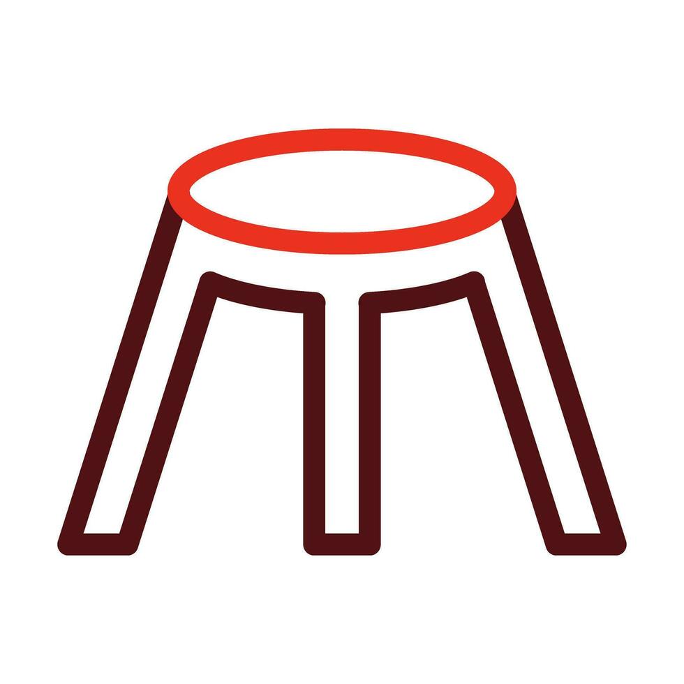 Bar Stool Vector Thick Line Two Color Icons For Personal And Commercial Use.