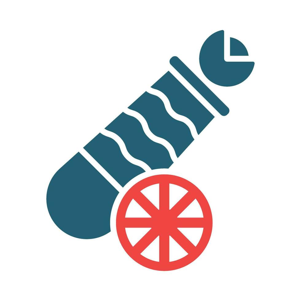 Human Cannonball Vector Glyph Two Color Icon For Personal And Commercial Use.