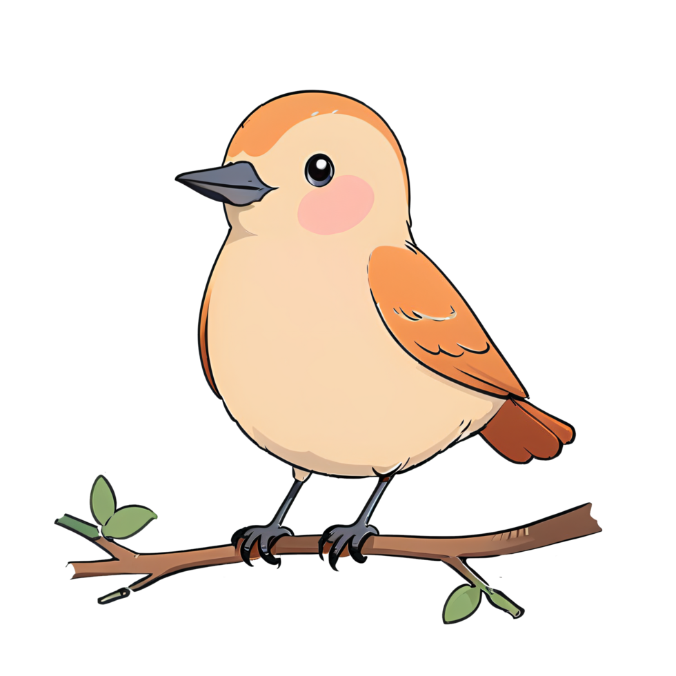 Bird Hand Drawn Cartoon Style Illustration AI Generated png