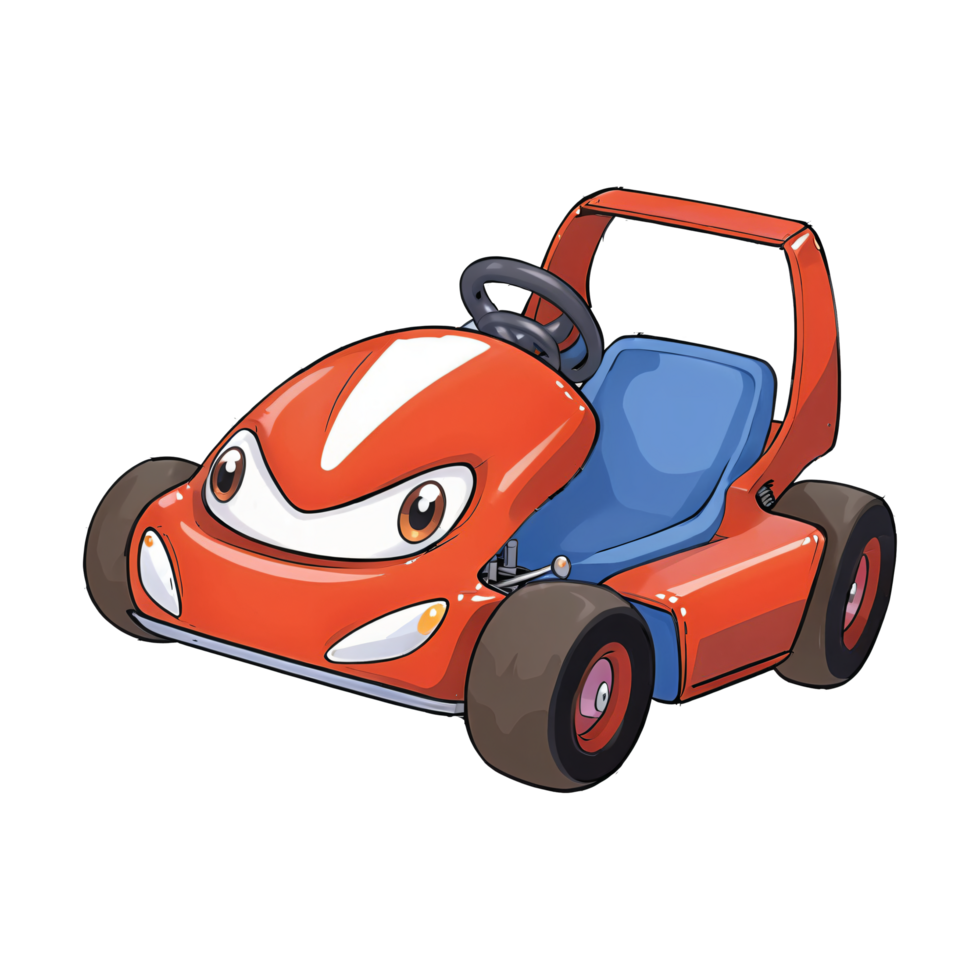 Go Kart Hand Drawn Cartoon Style Illustration AI Generated png