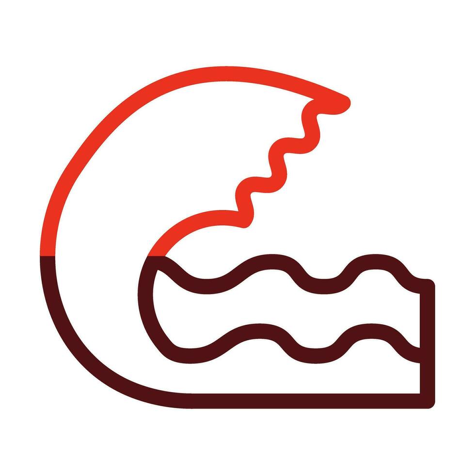 Waves Vector Thick Line Two Color Icons For Personal And Commercial Use.
