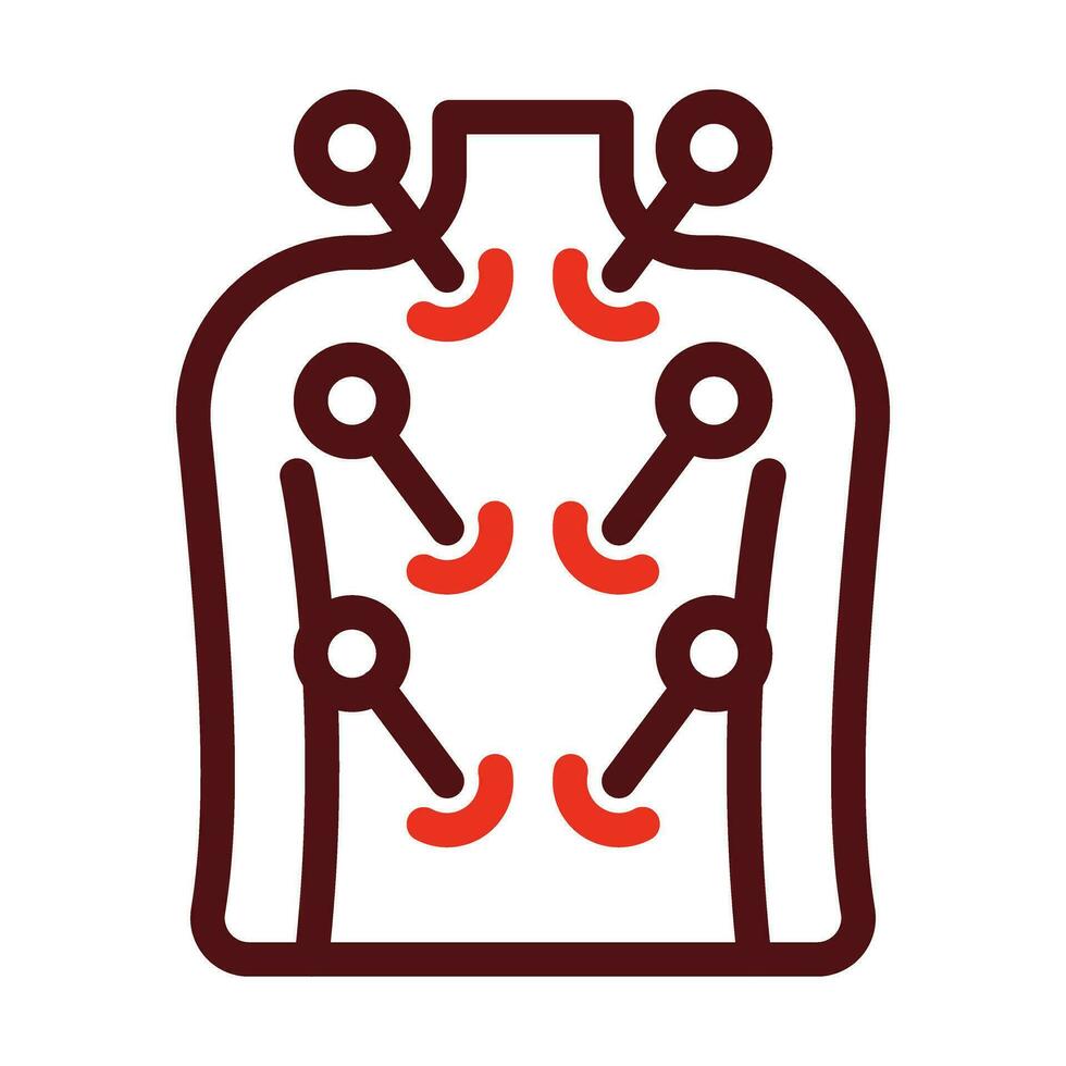 Acupuncture Vector Thick Line Two Color Icons For Personal And Commercial Use.