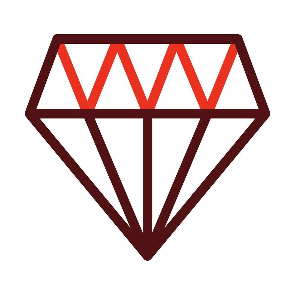 Diamond Vector Thick Line Two Color Icons For Personal And Commercial Use.