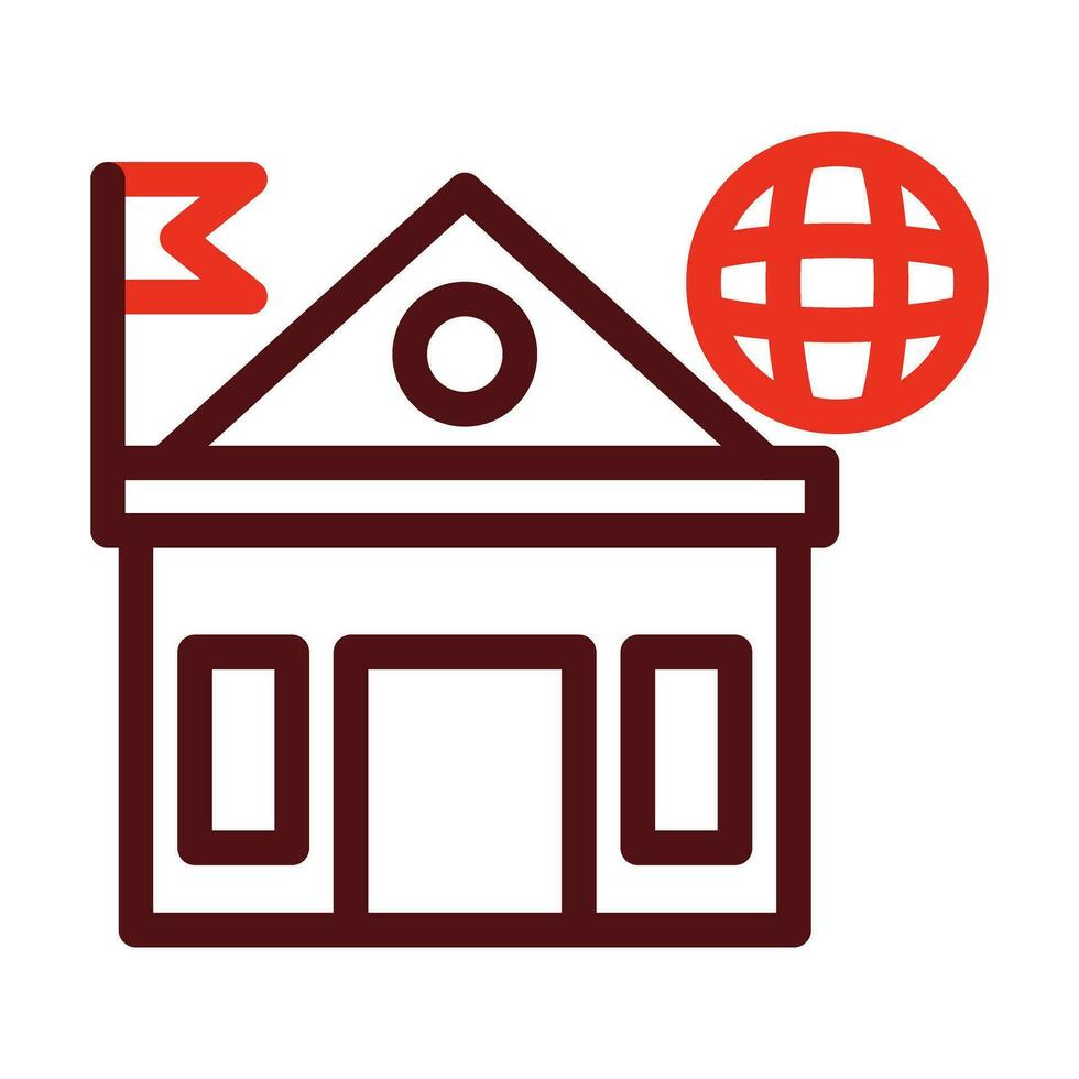 Embassy Vector Thick Line Two Color Icons For Personal And Commercial Use.