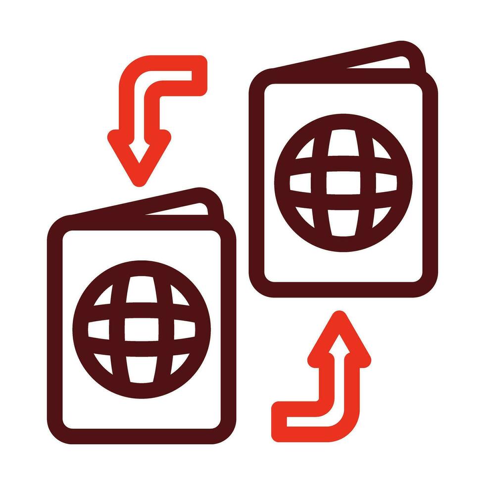Immigration Vector Thick Line Two Color Icons For Personal And Commercial Use.