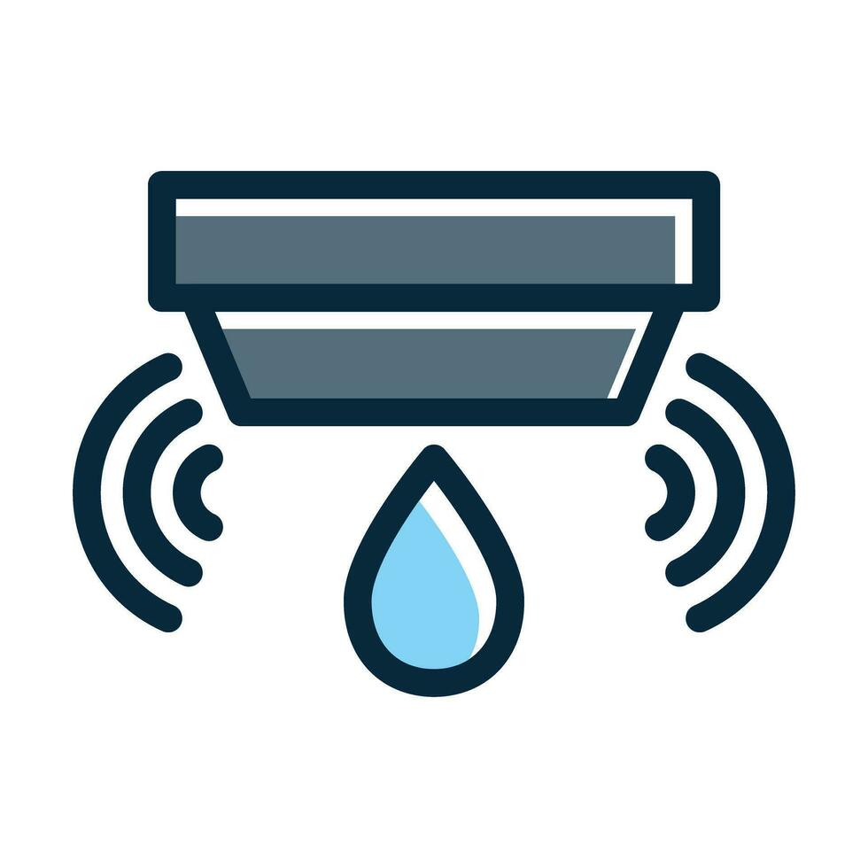 Flood Sensor Vector Thick Line Filled Dark Colors Icons For Personal And Commercial Use.