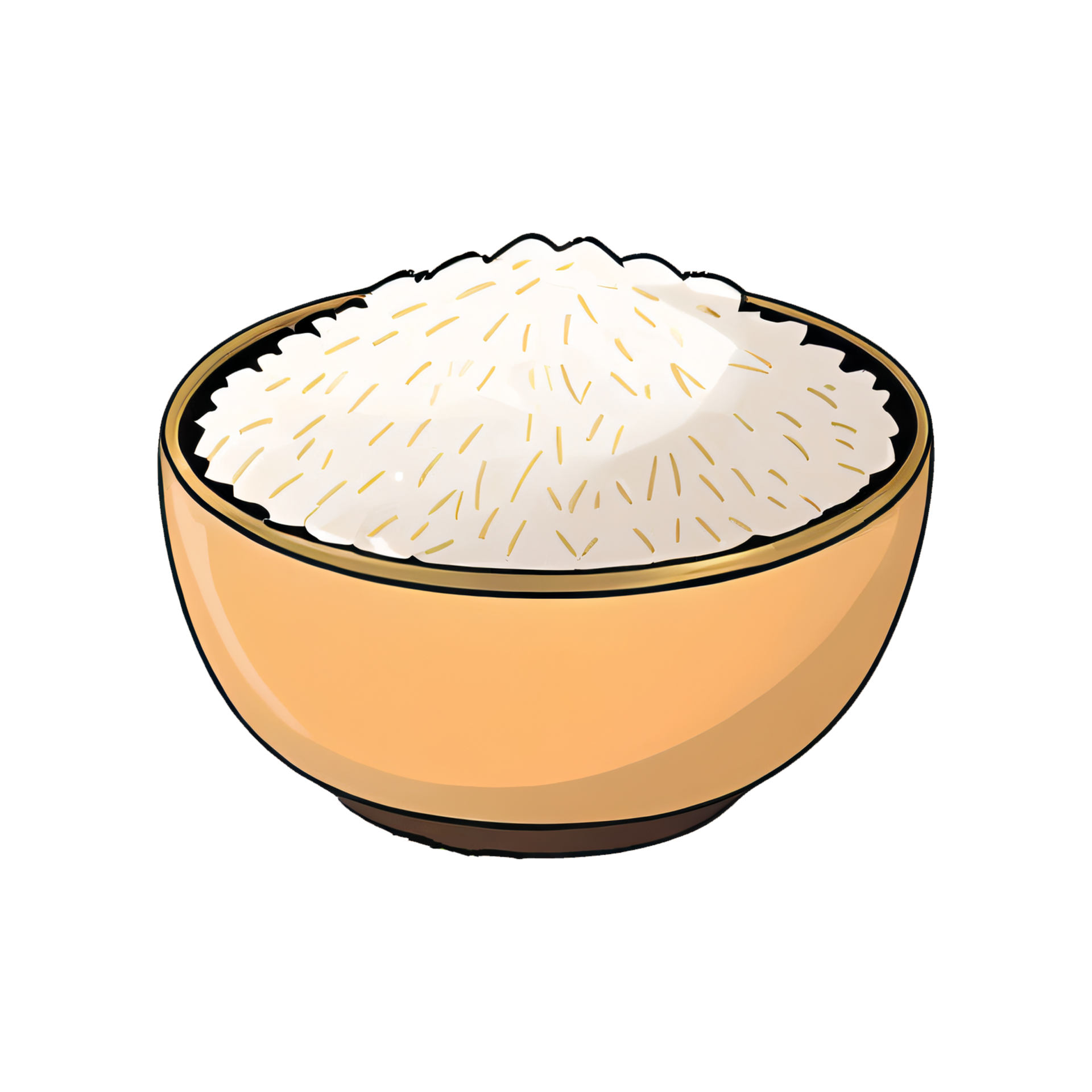 Rice Bowl Hand Drawn Cartoon Style Illustration AI Generated 33052117 PNG