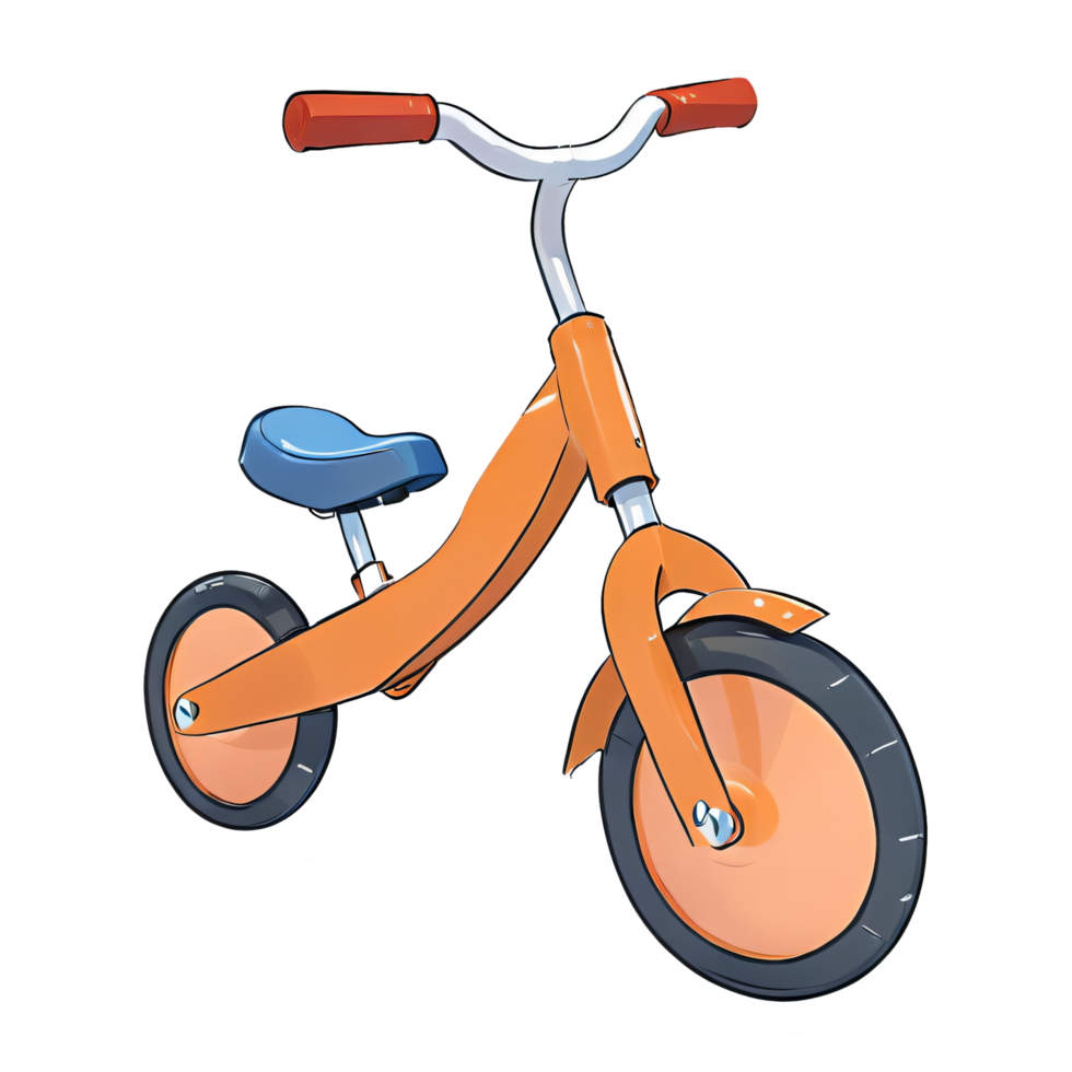 Toy Bike Hand Drawn Cartoon Style Illustration AI Generated png