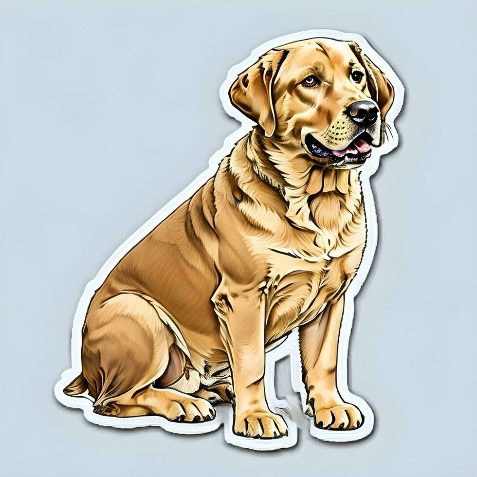 Labrador retriever dog sticker vector art ai generate photo